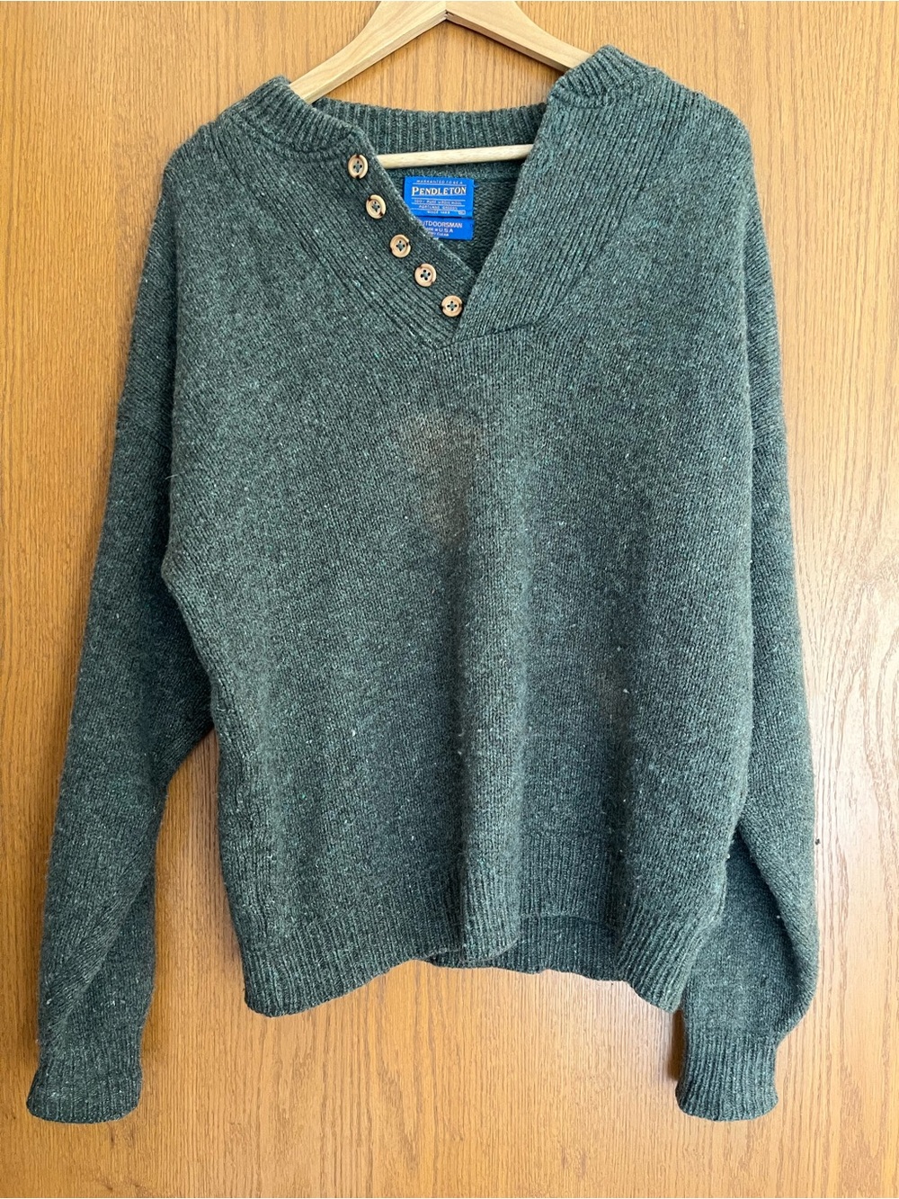 Vtg Pendleton V-Neck Wool Sweater